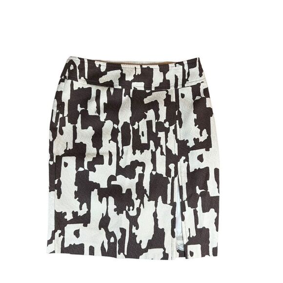 Trina Turk Cream and Brown Abstract Pencil Skirt - Picture 1 of 8